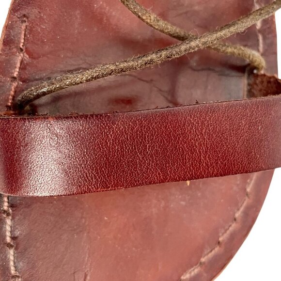 Eden Custom Handmade Brown Leather Lace-Up Gladiator Sandals Womens 37 / 6.5 US - Picture 5 of 14